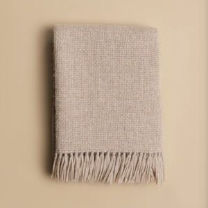 Jenni Kayne Alpaca Basketweave Throw Blanket in Oatmeal